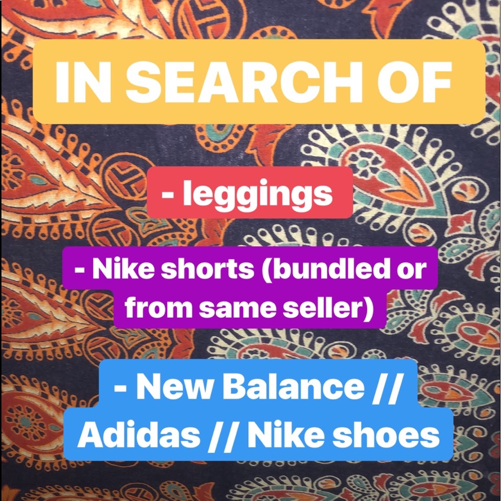 IN SEARCH OF THESE ITEMS